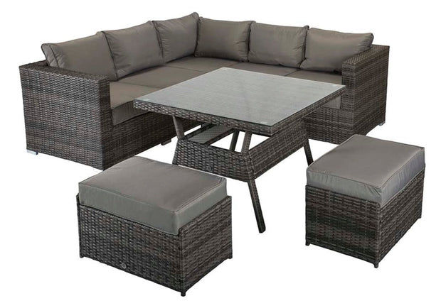 Georgia Corner Sofa With Dining Table - Grey