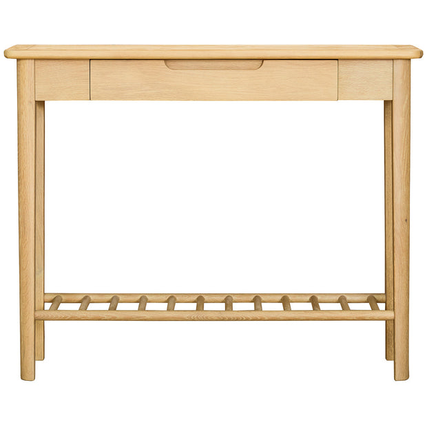 Bergen Oak Console Table With Drawer
