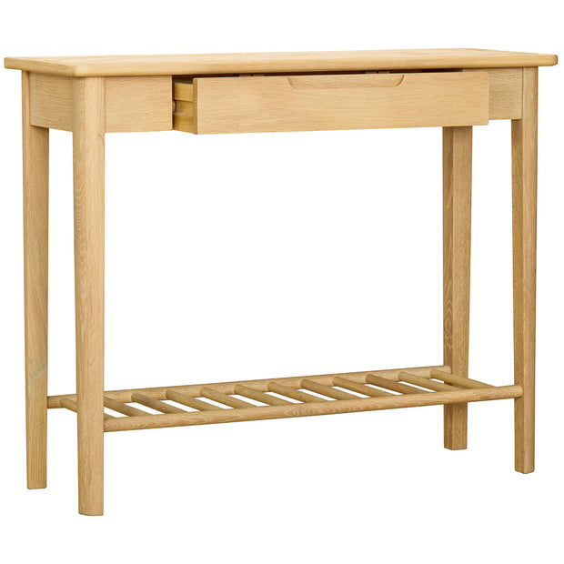 Bergen Oak Console Table With Drawer