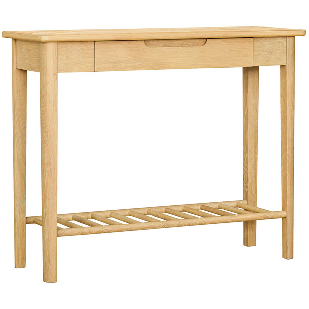 Bergen Oak Console Table With Drawer