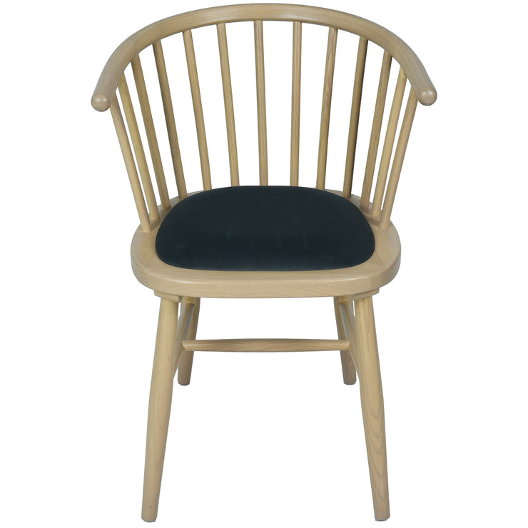 Bergen Upholstered Dining Carver Chair - Dark Grey
