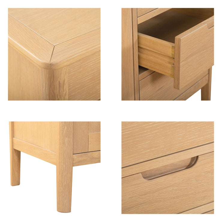 Bergen Oak 3 Drawer Bedside Table