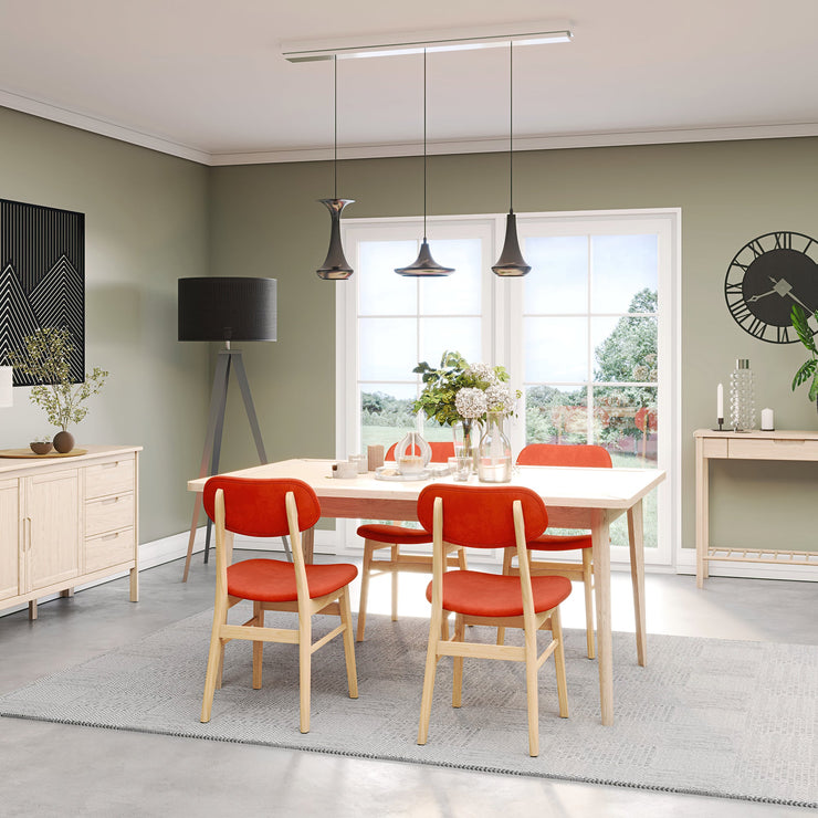Bergen Upholstered Dining Carver Chair - Rust
