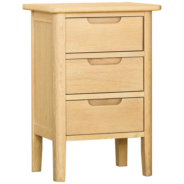 Bergen Oak 3 Drawer Bedside Table