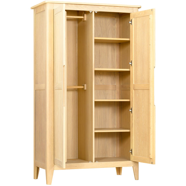 Bergen Oak All Hanging Wardrobe With Shelving