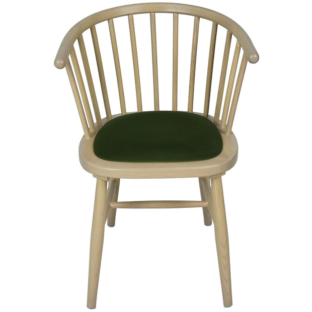 Bergen Upholstered Dining Carver Chair - Green