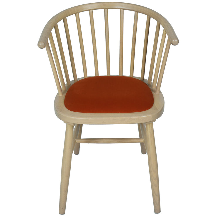 Bergen Upholstered Dining Carver Chair - Rust