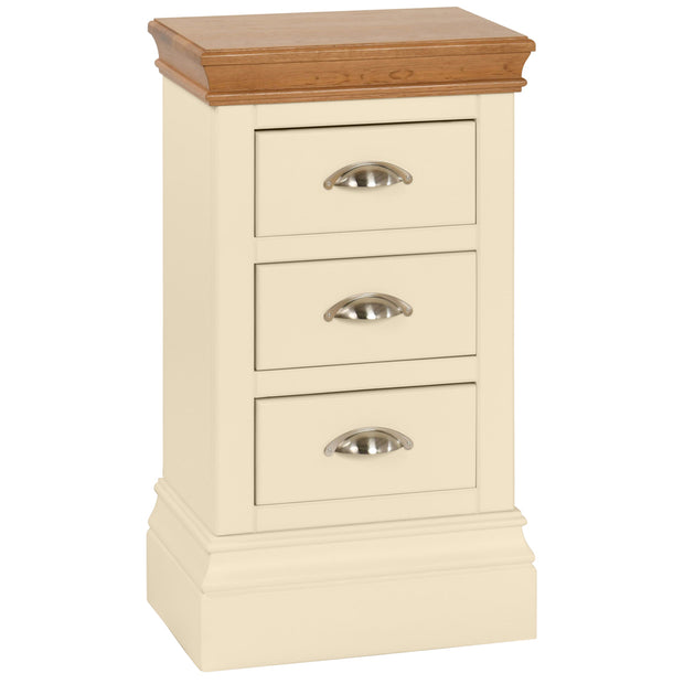 Lundy Pine Painted Compact 3 Drawer Bedside Table