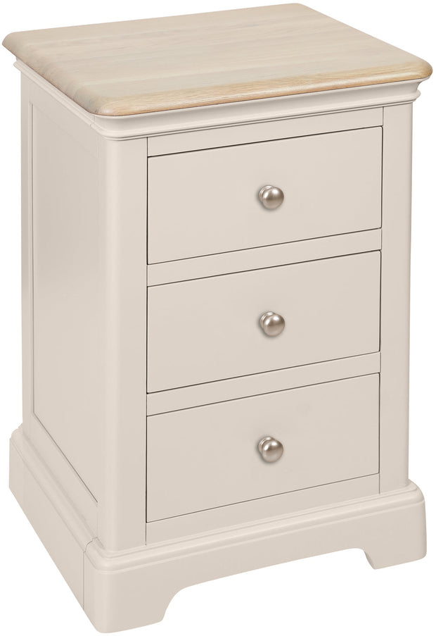 Lydford Cobblestone 3 Drawer Bedside Cabinet