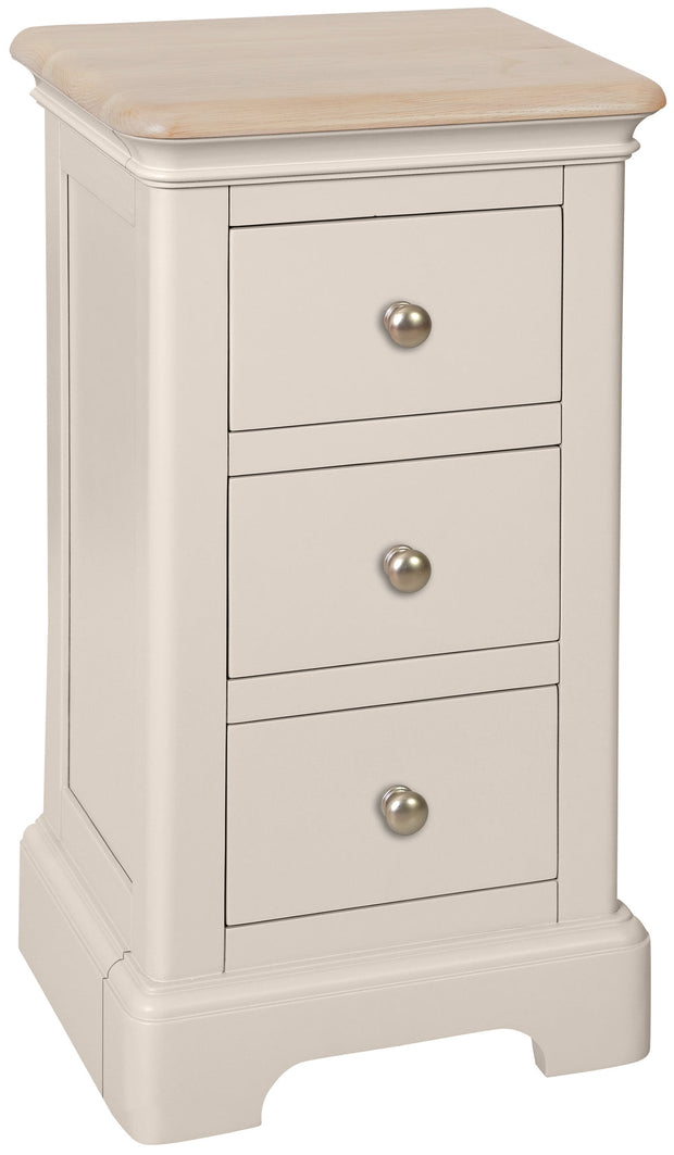 Lydford Cobblestone 3 Drawer Compact Bedside Cabinet