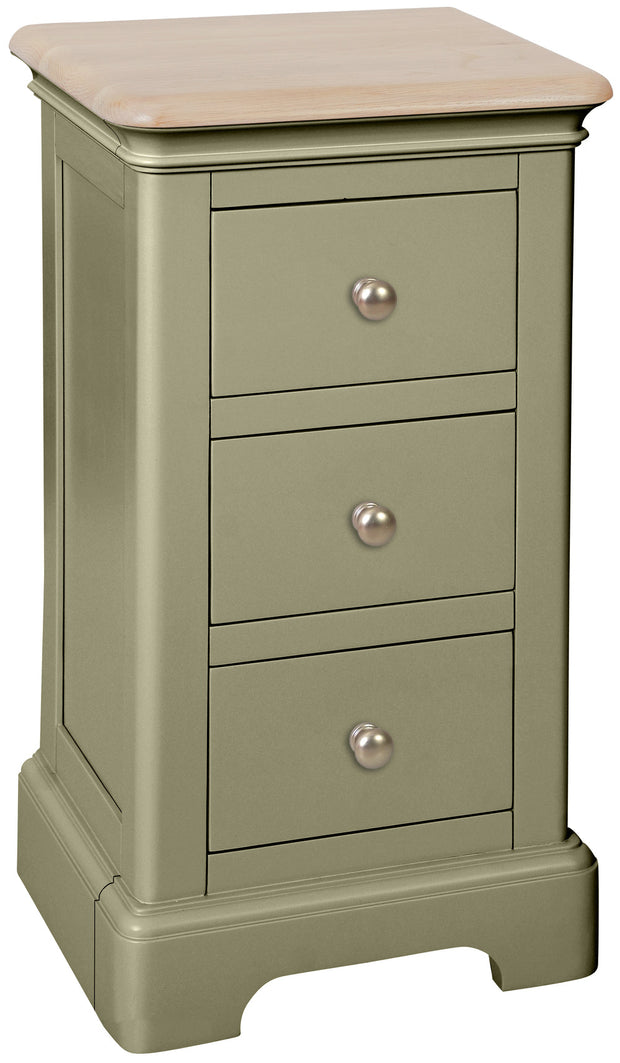 Lydford Fern 3 Drawer Compact Bedside Cabinet