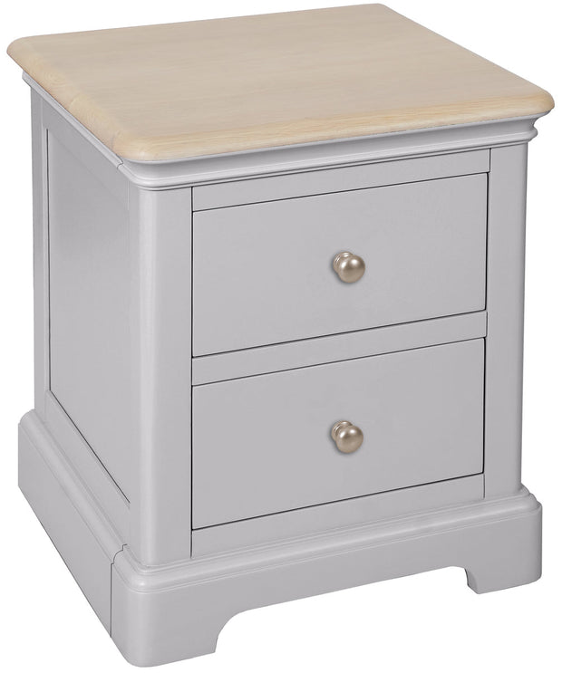 Lydford Moon Grey 2 Drawer Low Bedside Cabinet