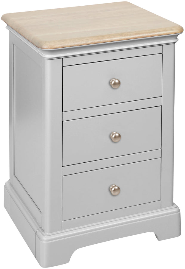 Lydford Moon Grey 3 Drawer Bedside Cabinet