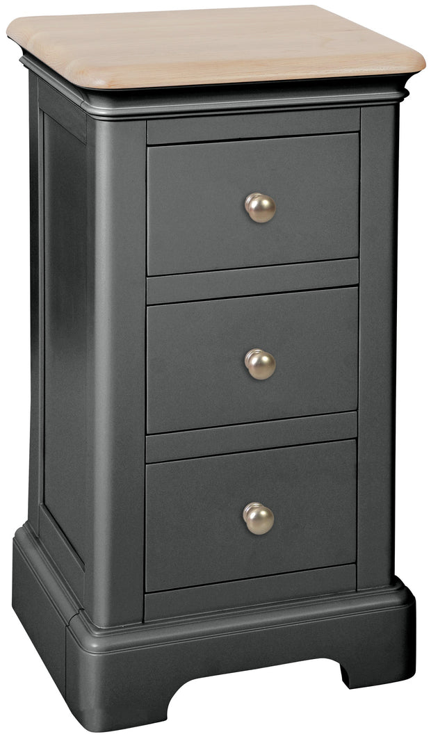 Lydford Raven 3 Drawer Compact Bedside Cabinet