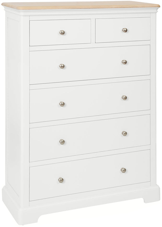 Lydford White 2 Over 4 Drawers Chest