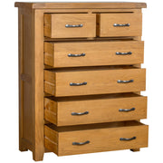 Somerset Oak 4+2 Chest of Drawers
