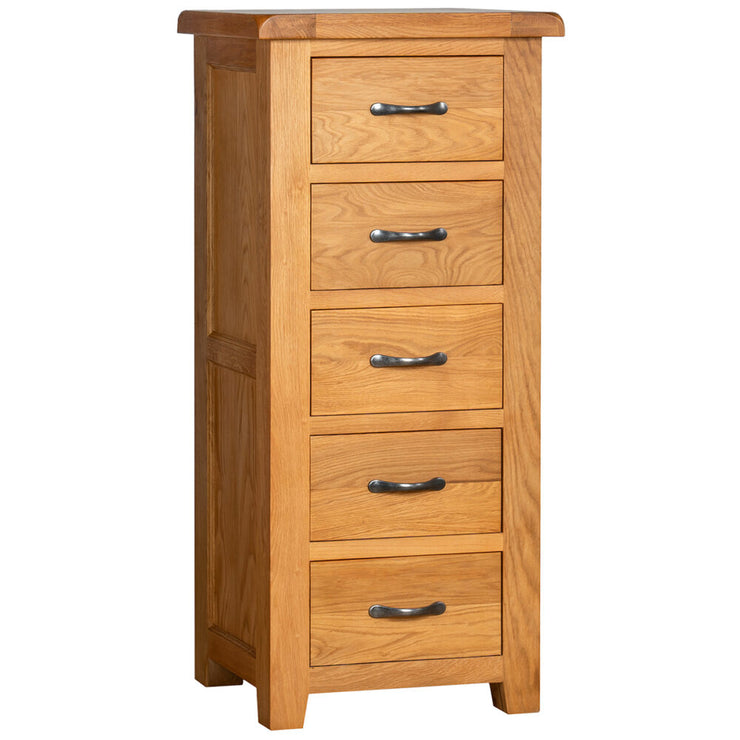 Somerset Oak 5 Drawer Wellington Chest Of Drawers