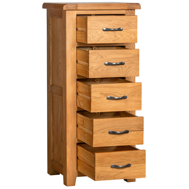 Somerset Oak 5 Drawer Wellington Chest Of Drawers