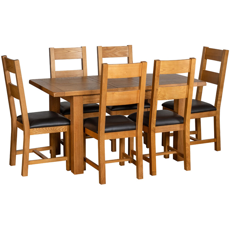 Somerset Oak Small Dining Table with 1 extension