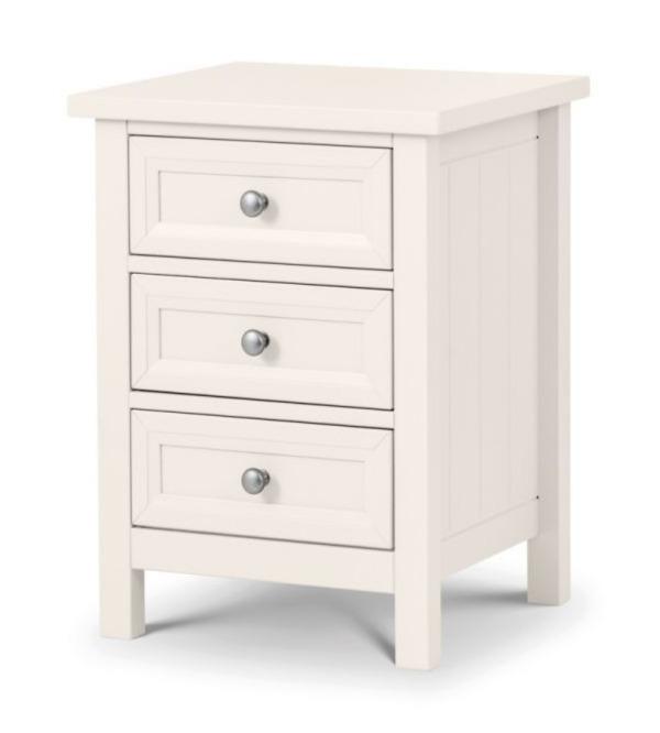 Maine 3 Drawer Bedside - Surf White