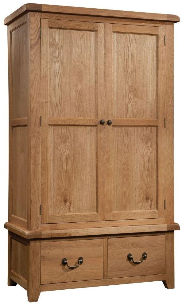 Somerset Oak Gents Wardrobe with 2 Drawers