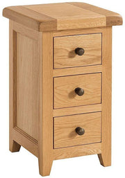 Somerset Oak Compact 3 Drawer Bedside