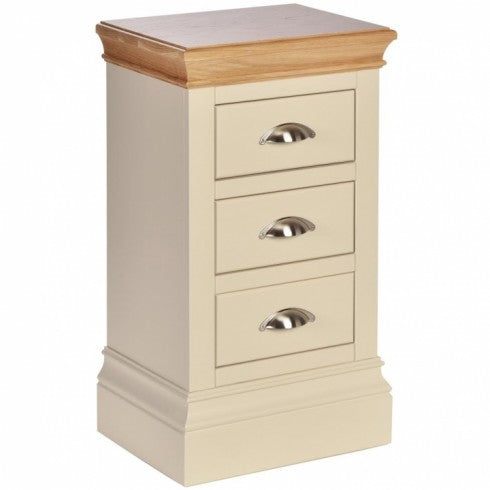 Lundy Pine Painted Compact 3 Drawer Bedside Table