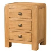 Avon Oak 3 Drawer Bedside Table