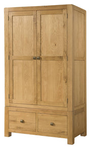 Avon Oak Double Wardrobe with 2 Drawers