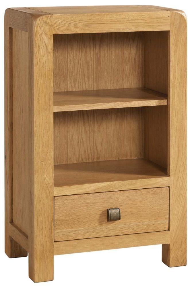 Avon Oak Low Bookcase With Drawer