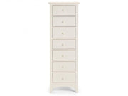 Cameo 7 Drawer Narrow Chest Of Drawers- Stone White