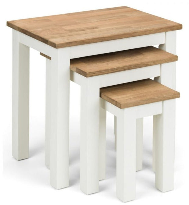 Coxmoor Nest of 3 Tables - Ivory & Oak