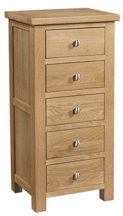 Dorset Oak 5 Drawer Wellington Chest Of Drawers