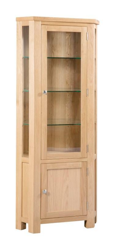 Dorset Oak Glazed Corner Display Cabinet