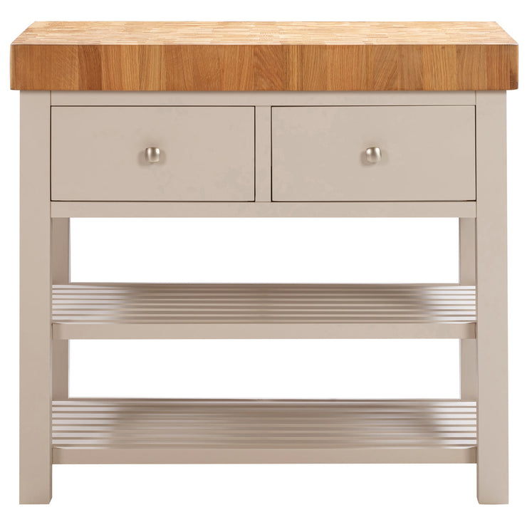 Dorset Painted Oak Butchers Block - Ivory paint