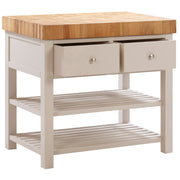 Dorset Painted Oak Butchers Block - Ivory paint