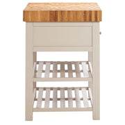 Dorset Painted Oak Butchers Block - Ivory paint