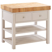 Dorset Painted Oak Butchers Block - Ivory paint