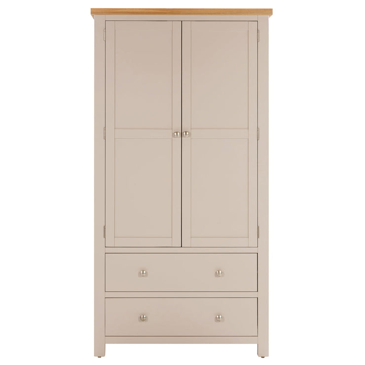 Dorset Painted Oak Double Larder Cupboard - Cobblestone paint