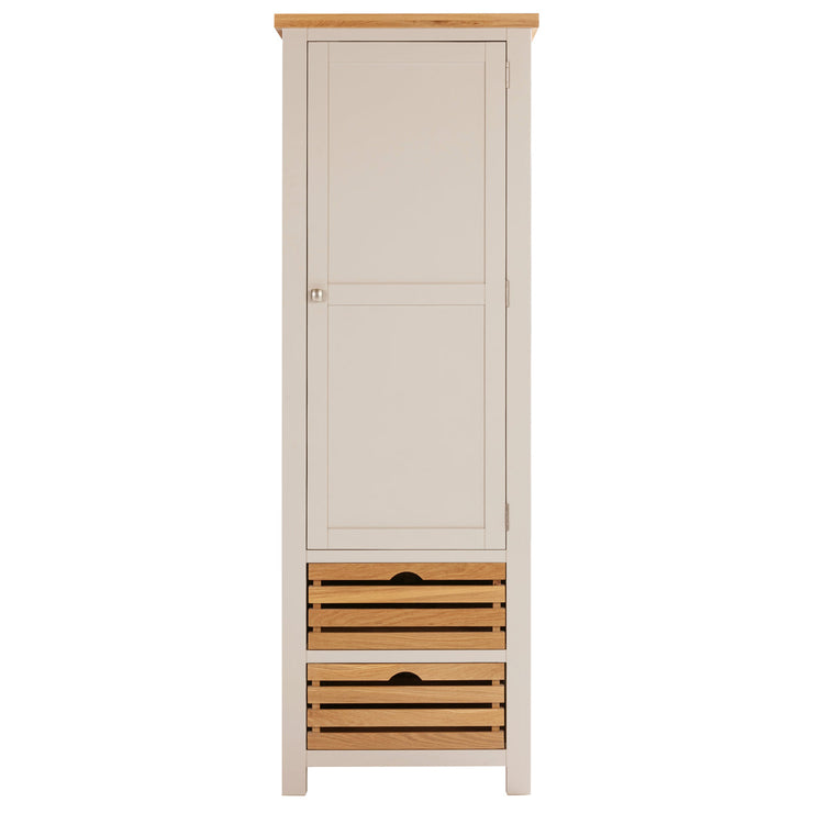 Dorset Painted Oak Single Larder Cupboard - Cobblestone paint