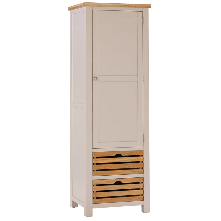 Dorset Painted Oak Single Larder Cupboard - Cobblestone paint