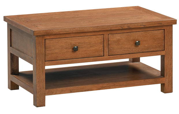 Dorset Rustic Oak 2 Drawer Coffee Table