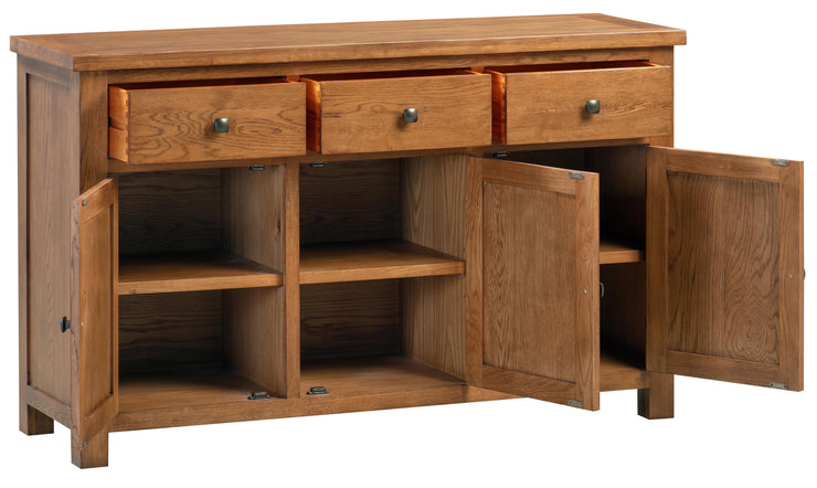 Dorset Rustic Oak 3 Door Sideboard