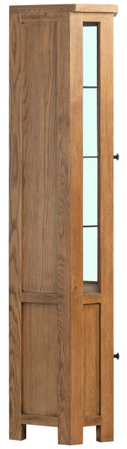 Dorset Rustic Oak Glazed Corner Display Cabinet