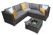 Georgia Corner Sofa Set with Ice Bucket - Grey