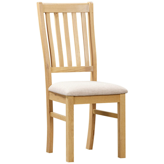 Moreton Slatted Chair with Fabric Seat Pad