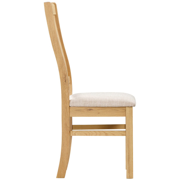 Moreton Slatted Chair with Fabric Seat Pad