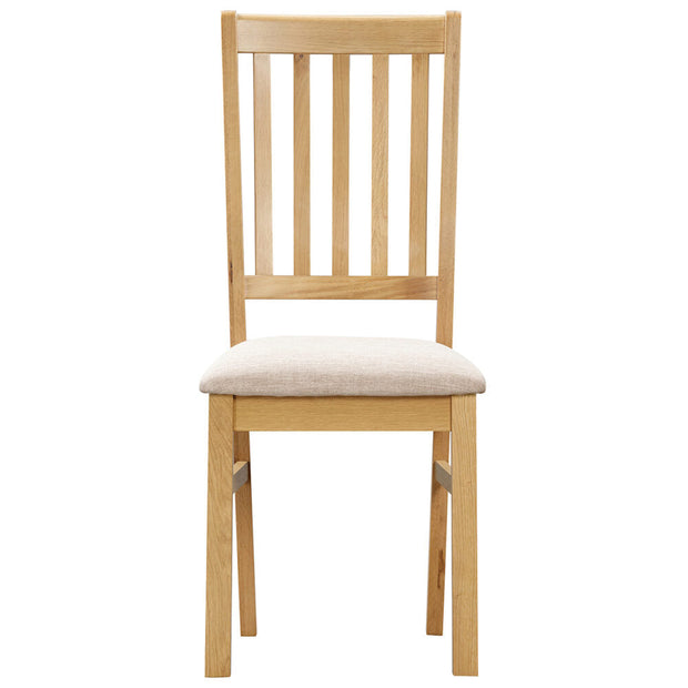 Moreton Slatted Chair with Fabric Seat Pad