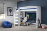 Nebula Gaming Bed with Desk - White