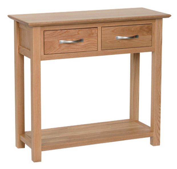New Oak Console with 2 Drawers